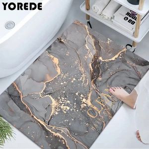 Tapetes de banho Yorede Super Absorvente Banheiro Tapetes Diatom Mud Bath Mat Tapete Tapete de Porta Tapete de Chuveiro de Borracha Antiderrapante Acessórios de Banheiro 231024