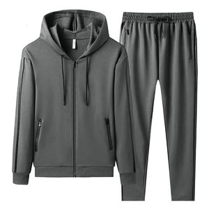 Herrspårar Hösten Herrens uppsättningar Solid Color Tracksuit Mänkläder Huva Casual 2 stycken Set Fashion Men Jogging Sports Suit Streetwear 231021