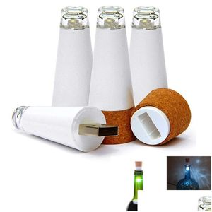 Outras luzes de garrafa de iluminação LED luz noturna usb recarregável forma de cortiça artesanato para garrafas de vinho decoração de festa lâmpada gota entrega holida dhj5z