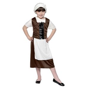 cosplay Medieval Victorian Maid Girls Tudor Halloween Costume for Kids Children Book Day Historical Fancy Dresscosplay