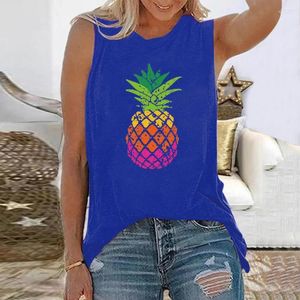 Women's Tanks Women's Pineapple 3D Print Tank Top Women Summer Sleeveless Streetwear Female O-neck Vest Casual Off Shoulder Camisole