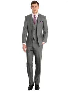 Męskie garnitury Slim Fit Dwaj guziki kurtka kamizelki spodnie Tuxedo Dinner Suit Trzy sztuki