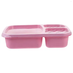 Dinnerware Bento Lunch Box Camping Snack Salad Container 3-compartment