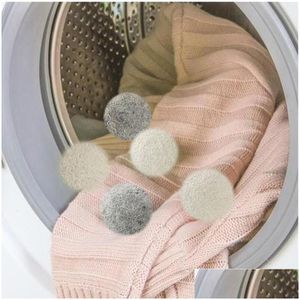 Other Laundry Products Wool Dryer Balls Reusable Natural Fabric Softener Reduces Static Laundries Clean Ball Helps Dry Clothes In La Dho0T