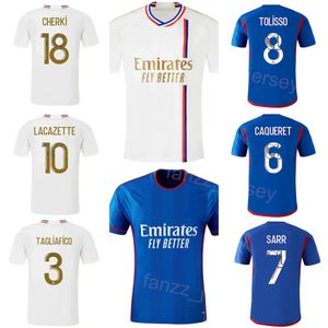 Club Soccer Lyons Jersey 23 24 FC 20 Sael Kumbedi Nseke 8 Corentin Tolisso 1 Anthony Lopes 6 Maxence Caqueret 3 Nicolas Tagliafico 18 Rayan Cherki Football Shirt Kits