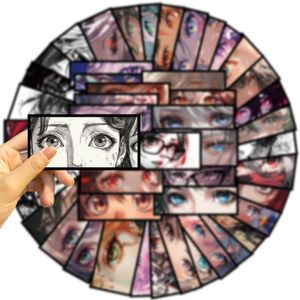 50 peças adesivos de olhos de menina anime acessórios de skate adesivo de vinil à prova d'água para skate laptop bagagem motocicleta telefone garrafa de água notebook decalque de carro