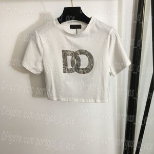 Mulheres recortadas camisetas camisetas de luxo manga curta camisetas letras casual mulher camisas topo