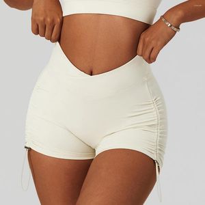 Aktive Shorts 2023 Sommer Biker Gym Bauchkontrolle Yoga Trägt Seiten Kordelzug Trainingskleidung Laufhose Trottinettes Electriques