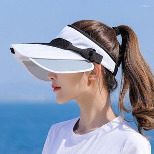 Wide Brim Hats Korean Style Fashion Women's Outdoor Sun Protection Visor Cap Simple Solid Color Lengthened Beach Peaked