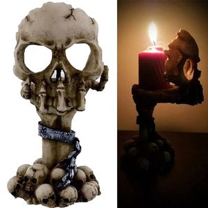 Outros suprimentos de festa de evento Spooky Tealight Candle Holder Halloween Decorações Horror Esqueleto Titulares Resina Castiçal Estilo Gótico Decoração de Casa 231023