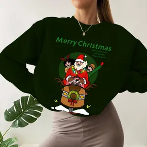 Kadın Hoodies Mutlu Noeller Komik Noel Baba Sonbahar Harajuku Müret