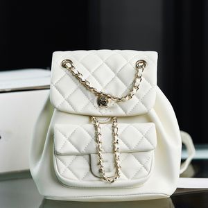 Luxo mochila designer branco caviar bolsa bolsa de ombro de luxo bookbag designer preto cheque mulheres carteira titular do cartão designer mini mochila bolsa m405