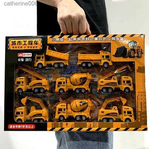 Other Toys 1 Set ABS Engineering Car Truck Toys Crane Bulldozer Excavator Forklift Vehicles Educational Toys For Boys Kids GiftL231024