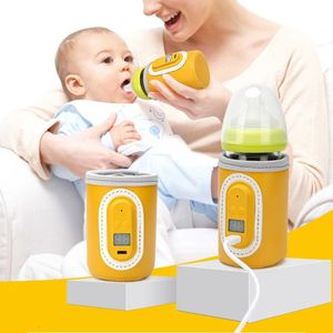 Aquecedores de mamadeiras Esterilizadores # 4 Tamanho USB Aquecedor de mamadeira portátil para viagem Aquecedor de leite para alimentação infantil Tampa de aquecimento Termostato de isolamento Aquecedor de alimentos 231024