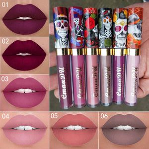 Lipgloss Cmaadu, wasserfest, langlebig, Vampir-Stil, mattes Metall, Perlglanz, Skl-Design, natürliches, nahrhaftes Make-up, Lipgloss im Großhandel