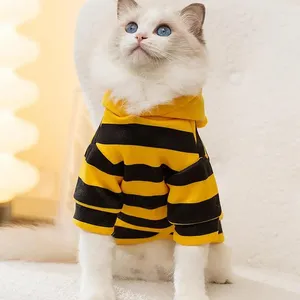 Kedi Kostümleri Arı Cadılar Bayramı Hoodie Pet Tatil Cosplay Anti-Shedding Yetişkin Kediler İçin Komik Sevimli Sıcak Giysiler Genç