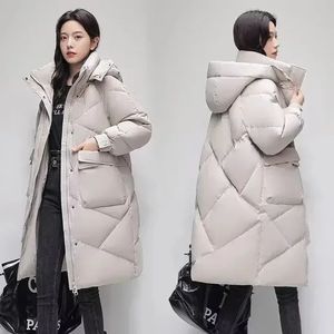새로운 겨울 여성 파카 후드 레드 재킷을 두껍게 따뜻한 면화 패드 프로퍼 코트 캐주얼 긴 파파 옷 느슨한 겉옷