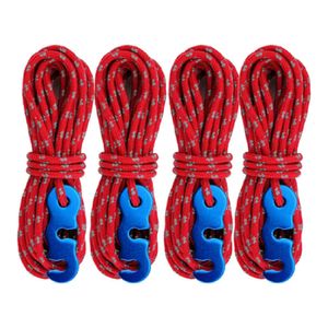 Outdoor Gadgets 4Pcs Camping Tent Reflective Guyline Cord Nylon Paracord Rope with Adjuster 231024