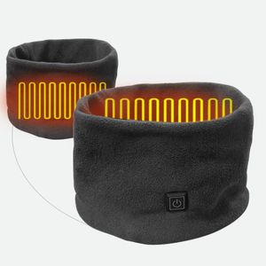 Sarongs 3Gears USB Heated Scarf for Men Unisex Fleece Ring Bandana Warm Solid Women Neck Warmer Keep Velvet Neckerchief 231025