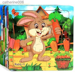 Puzzles Nowe 20 -częściowe drewniane puzzle kreskówka Puzzle Anime Animal Jigsaw Puzzle Montessori Educational Toys for Kids Baby 1 2 3 latal231025