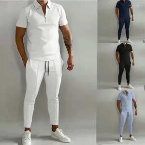 Männer Trainingsanzüge 2023 Sommer Herbst Herren Trainingsanzug Kurzarm T-shirt Slim Fit Trend Jugend Freizeit Sport Lange Hosen Sets männer Kleidung