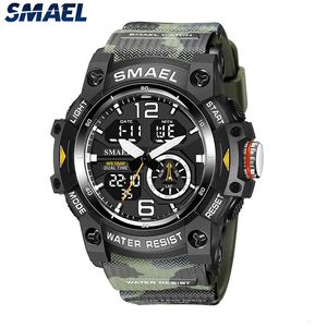 Zegarstwatches marka Smael Wojska zegarki Mężczyzn Digital LED Sport Watch Army Mężczyzna Zegar 8007b Waterproof Waterproof Męski szok 21025