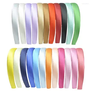 Hair Accessories 5pcs 24 Color 1.5cm Candy Colored Wrap Fabric Hoop Fashion Headband Not Damaging DIY Headwear