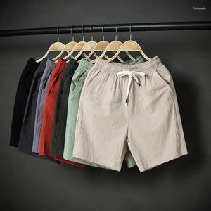 Shorts masculinos 2023 verão homens linho cor sólida calças curtas masculino plus size 7xl 8xl 9xl respirável linho casual