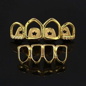 Hiphop smycken herrar dropp grillar lyx designer tänder grillz rappare hiphop juvelery diamant ised ut modetillbehör guld silv248f