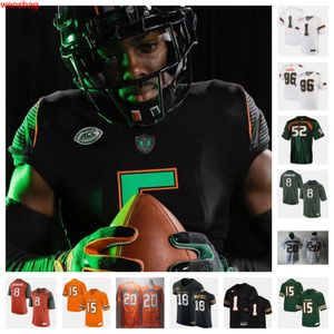 Miami Hurricanes Football Jersey 24 Chris Johnson Jr. 11 Jacurri Brown 41 Chase Smith 20 Terrell Walden II 15 Markeith Williams 5 Kamren Kinchens 56 Jonathan