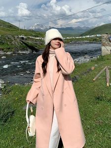 Casual Dresses 2023 Spring Autumn And Winter Double-sided Wool Coat Women's Mid Length Suit Collar Thickened Cashmere