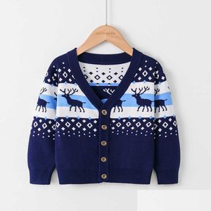 Pullover 2021 bambini ragazza maglione ragazzi piviere bambini inverno magliette e camicette stampa di Natale maglioni vestiti autunno lavoro a maglia caldo 3-7 anni Y1024 Dr Dhwuj