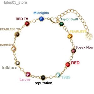Charm Bracelets Fashionable latest Midnight series peripheral colored gemstone bracelets. Gold-tone adjustable closure. TS pendant. 12 gems Q231025