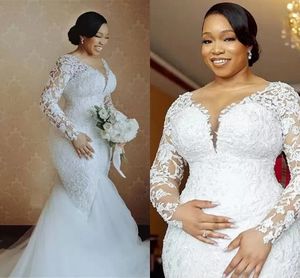Mermaid White/Ivory Wedding Dresses 2024 Elegant Bride Gowns Luxury Lace Appliques Vestido De Novia Women African