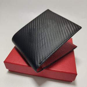 Fashion Man Red Wallet Thin Pocket Cardholder Portable Cash Holder Luxury Fold Coin Purse levereras med Box Designer Mini Wallets265r