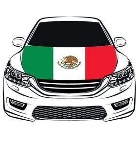 Mexiko-Nationalflagge, Motorhaubenabdeckung, 90 x 150 cm, elastische Stoffe aus 100 Polyestermotoren, waschbar, Banner für Motorhaube, 7629991
