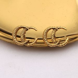 20style 18k Gold Gold Luxury Designer Dupla Carta Dupla Stud Brincho