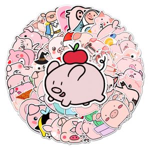 50pcs Cute Piggy Cartoon Animal Creative Graffiti Water Butelka Dekoracja Pvc Pvc Case Laptop Waterproof Waterproof Sticker