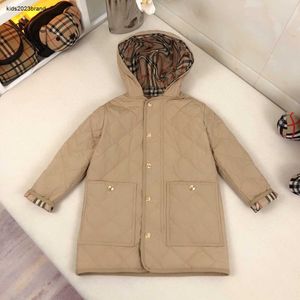 Novo outono crianças casaco xadrez forro bebê jaqueta tamanho 100-160 quente com capuz blusão para menina e menino oct25