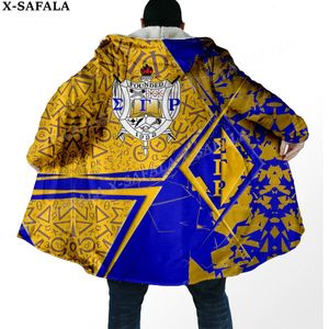 Mäns päls faux päls 1922 sigma gamma rho mönster tryck tjock varm huva kappa män överrock windproect fleece cape robe huva filt-6 231024