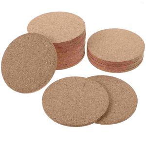 Table Mats 20 Pcs Plate Mat Coasters Drinks Cork Pad Anti-scald Office Placemats Round