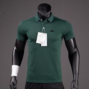 Męskie polo letnie koszule golfowe mężczyźni swobodny koszulki polo krótkie rękawy lato oddychanie szybkie suche j Lindeberg golf golf t -shirt 23 591