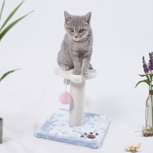 26cm 10.24" Cat Tree Cat Scratching Post Climbing Pets Toy Wooden Cute Flower Sisal Posts Scratcher
