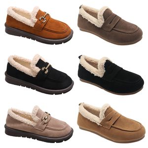 Cotton shoes fleece thickened women black brown gray khaki leather casual fashion trend trainers outdoor color5