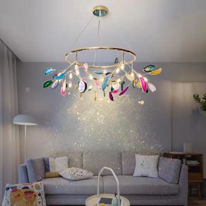 LED pendant circle lights minimalist creative agate lamp living room dining room bedroom personality Nordic pendant light