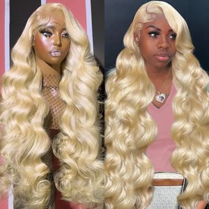 Spetsspärrar rosabeauty HD Glueless 13x6 613 Body Wave Honey Blonde Lace Frontal Human Hair Wig Brazilian Color 13x4 Spets Front Wig For Women 231024