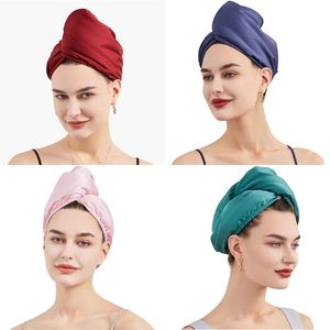 Towel Fashion Thicken Satin Hair Drying Cap Women Double Layer Water Absorption Shower Coral Fleece Turban 231025