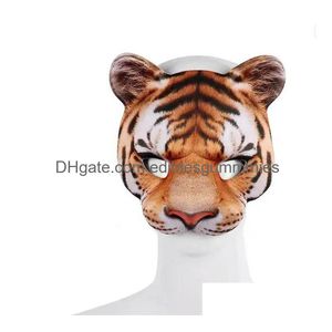 Party Dekoration Maskerade Tiger Masken Tier Leopard Mardi Gras Halloween Halbmaske Kostüme Cosplay Kabuki Katze Tanzen Requisiten Drop Dhgui