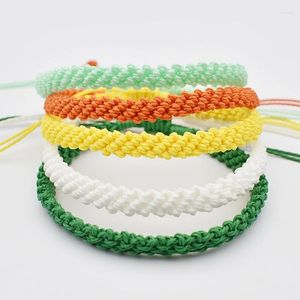 Charm Bracelets Handmade Friendship Rope String Colorful Boho Waxed Thread Tassel Hippie For Women Men