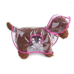 Vestuário para cães à prova d'água capa de chuva transparente para animais de estimação roupas para cães/gatos pequenos - tamanho S (rosa vermelha)